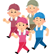 お年寄りと若い人のイラスト