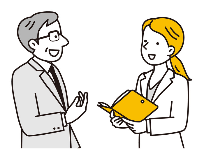 医師に相談する患者のイラスト